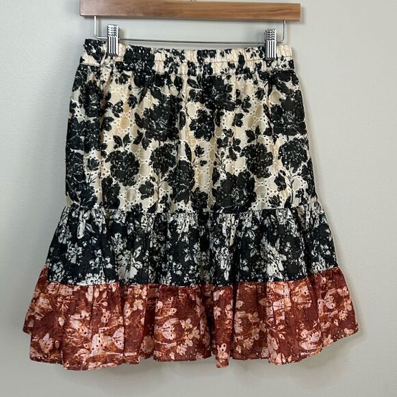 Anthropologie Sachin x Babi Loretta Multicolor Floral Lace Skirt Size Small - Picture 8 of 9